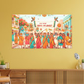 Bengaals nieuwjaar canvas afdruk (Insitu (Woonkamer))