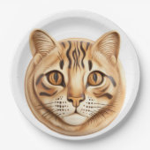 Bengaalse Cat 3D geïnspireerd Papieren Bordje (Voorkant)