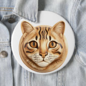 Bengaalse Kat 3D Geïnspireerd Ronde Button 6,0 Cm (In situ)