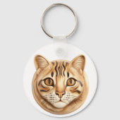 Bengaalse Kat 3D Geïnspireerd Sleutelhanger (Voorkant)