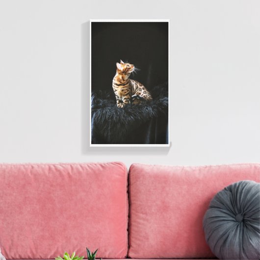 Bengaalse kat canvas afdruk (Insitu (Woonkamer))