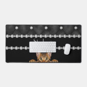 Bengaalse kat diamanten op zwarte bureaumat (Keyboard & Muis)