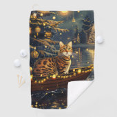 Bengaalse kat kerstvakantie reis golfhanddoek (Insitu)