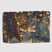 Bengaalse kat kerstvakantie reis golfhanddoek (Horizontaal)