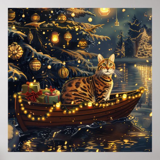 Bengaalse kat kerstvakantie reis poster (Voorkant)