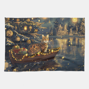 Bengaalse kat kerstvakantie reis theedoek