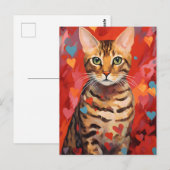 Bengaalse kat Valentijnsdag Briefkaart (Voorkant / Achterkant)