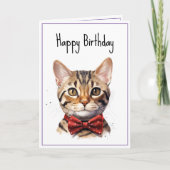 Bengaalse kat verjaardag kaart (Voorkant)