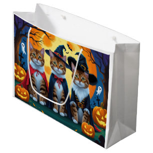 Bengaalse katten pompoen Halloween grappig Groot Cadeauzakje