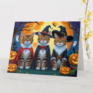 Bengaalse katten pompoen Halloween grappig Kaart