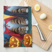 Bengaalse katten pompoen Halloween grappig Theedoek (Quarter Fold)