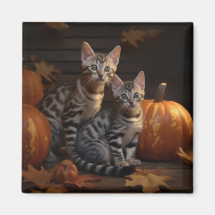 Bengaalse Kitten Herfst Delight Pompoen Magneet