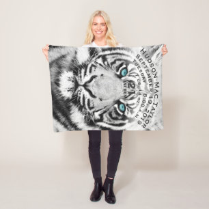 Bengaalse Tijger Baby Geboorterecord Geboortestaat Fleece Deken