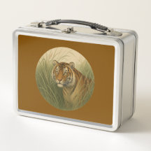 Bengaalse Tijger Bruine Metalen Lunchbox