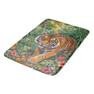 Bengaalse Tijger Levendige Bamboe Jungle Badmat