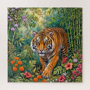 Bengaalse Tijger Levendige Bamboe Jungle Legpuzzel
