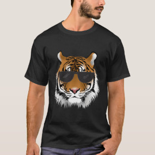 Bengaalse tijger met zonnebril Bengaalse tijgerkop T-shirt