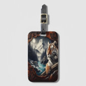 Bengaalse tijger Moonlit Berg Bagagelabel (Voorkant (verticaal))