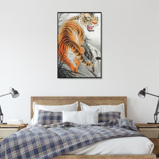 Bengaalse tijger verpakt canvas (Insitu (Slaapkamer))