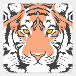 Bengaalse tijgerkop vierkante sticker