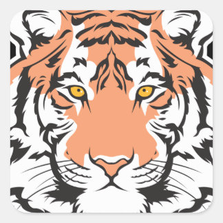 Bengaalse tijgerkop vierkante sticker
