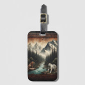 Bengaalse tijgers in een bergvallei bagagelabel (Voorkant (verticaal))