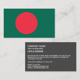Bengaalse vlag, vlag van Bangladesh Visitekaartje