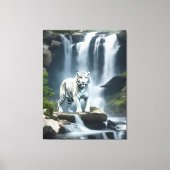 Bengaalse witte tijger in Natuur Canvas Afdruk (Voorkant)
