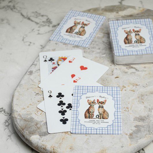 Bengal Cat Couple Wedding Favor Pokerkaarten