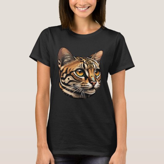 Bengal cat in bold colors t-shirt (Voorkant)