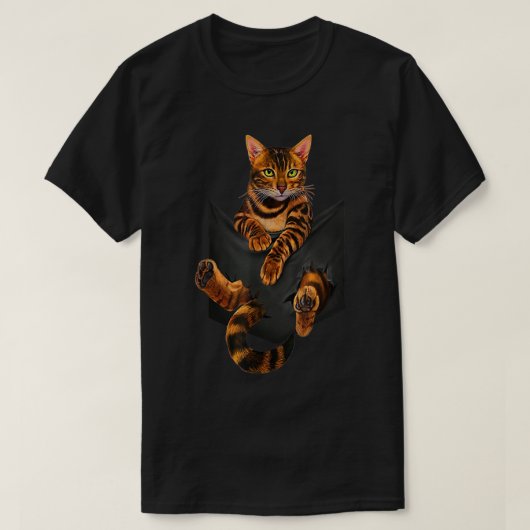 Bengal cat pocket ripper pocket Bengal lover gift  T-shirt (Design voorkant)