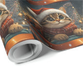 Bengal Cat Roller Onderzetter Kerst Cadeaupapier (Rol Hoek)