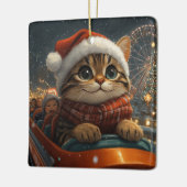 Bengal Cat Roller Onderzetter Kerst Keramisch Ornament (Links)