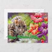Bengal Cat Valentijn Briefkaart (Voorkant / Achterkant)