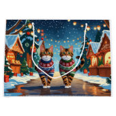 Bengal Cats Christmas Snow Holiday Groot Cadeauzakje (Voorkant)