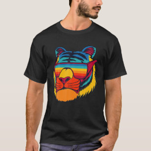 Bengal Cool Tiger Glassen kleurrijke kunst T-shirt