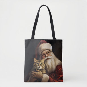 Bengal Kat met Sinterklaas Festive Kerstmis Draagtas