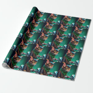 Bengal kat rijdt op fiets St. Patrick's Day Cadeaupapier