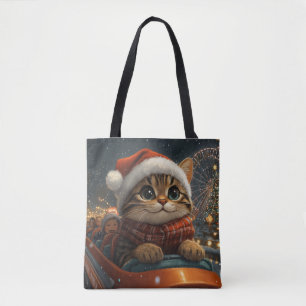 Bengal Kat Roller Coaster Kerstmis Draagtas