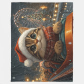 Bengal Kat Roller Coaster Kerstmis Fleece Deken (Voorkant)