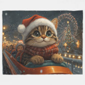 Bengal Kat Roller Coaster Kerstmis Fleece Deken (Voorkant (Horizontaal))