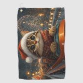 Bengal Kat Roller Coaster Kerstmis Golfhanddoek (Voorkant)
