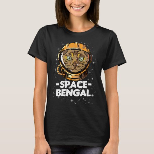 Bengal Space Astronaut Cat Person Mum T-shirt (Voorkant)