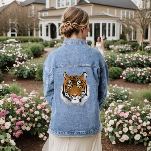 BENGAL TIGER ART Denim jean jas Denim Jacket (Huwelijk Achterkant)