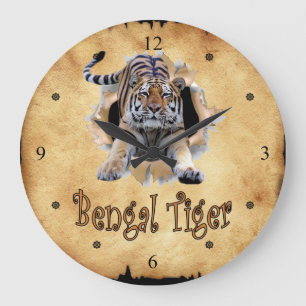 Bengal Tiger Breaks Through Paper Bag Clock! ~ Grote Klok