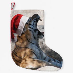 Bengal Tiger Santa Claus Kleine Kerstsok