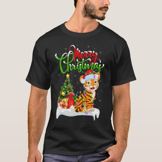 Bengal Tiger Xmas Decorations Bengal Tiger Chris T-shirt (Voorkant)
