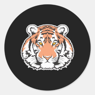 bengal tijger kop ronde sticker