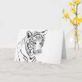 Bengale blanc Tiger Art Grey ou cartes de notes (Fleur jaune)