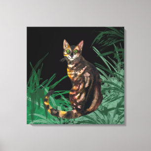Bengale kat canvas afdruk